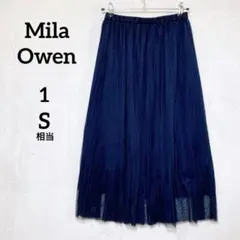 Mila Owen シフォン プリーツ スカート 二重 ネイビー 『1』