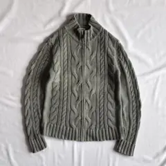 00s L.L.Bean cotton full-zip knit Y2K 短丈