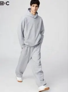 美品♡ UNIQLO C スウェットワイドパンツ　03グレー　Lサイズ