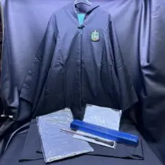 ◉Oe1013 ハリーポッター スリザリン ローブ 魔法の杖付き 制服 上下 L