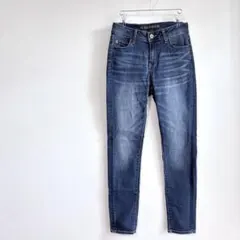クロッシープレミアム しまむら ウォッシュ加工 スキニー デニム ズボン パンツ