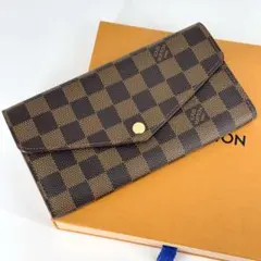 新品 ルイヴィトン ダミエ 長財布 ポルトフォイユ サラ 新型 ブラウン