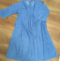 無印良品　デニムブルー 授乳ワンピース　 M-L