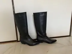 ブラックロングブーツ ポインテッドトゥ