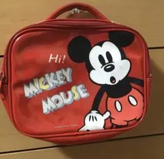 希少昭和レトロ★Disney ミッキーマウス ビニール ハンドバッグ 赤 当時物