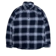 00s OLD UNIQLO ネルシャツ オンブレチェック ブラック y2k