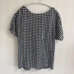 値下げ⭐︎23区 麻100% リネン 2wayギンガムチェック 半袖ブラウス 36のサムネイル