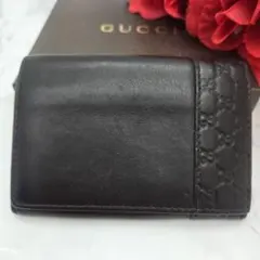 【希少】 GUCCI グッチ 名刺入れ カードケース マイクロ シマ GGのサムネイル