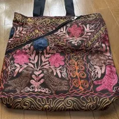 刺繍入りショルダーバッグ 大きめ