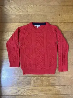 中古　GLOBAL WORK ケーブル編みセーター M レッド