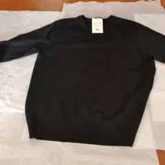 ユニクロ　エクストラファインメリノクルーネック セーター 　Ｌサイズ　黒