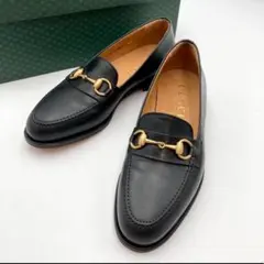 GUCCI ローファー 革靴 ホースビット 黒 レザー 7