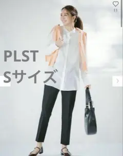 PLST プラステ コットンブレンドスティックパンツ 黒ブラック S フォーマル