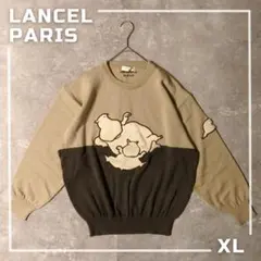90s LANCEL PARIS スウェット フロッキープリント 日本製のサムネイル
