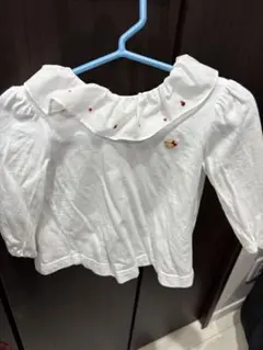 familiar フリル付きホワイトシャツ 80