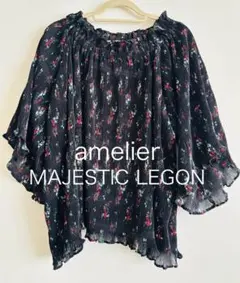 【新品同様】amelier ブラウス 花柄オフショルダー 五分袖 フリーサイズ