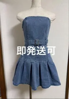 【26日限定セール‼️】デニムブルー ノースリーブ ミニワンピース