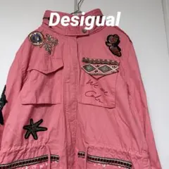 【Desigual】ショート丈モッズコート レディース 38 デシグアル ピンク