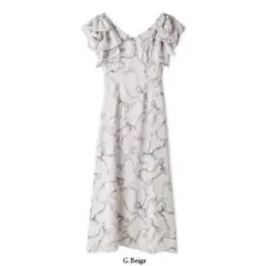 snidel リボンスリーブデザインワンピース グレーベージュ