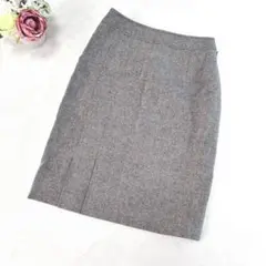 【エスピエ】ミニスカート ボックスプリーツ 小さいサイズ 34 グレーブラウン