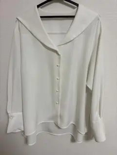 WAKO GINZAオフホワイト ブラウス 丸襟 半袖 上品なデザイン - メルカリ