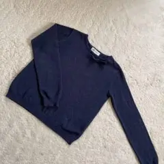 H&M リボンカットソー　紺　キラキララメ130