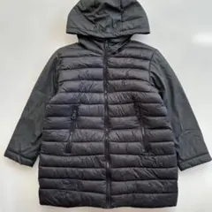 ZARA キッズアウター 中綿ロングジャケット 130 134ブラック　女の子