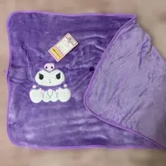 タグ付キティ　クロミ　コンパクトひざ掛け　紫色 ブランケット