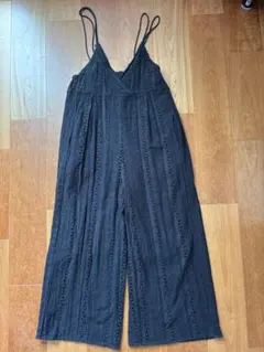 ブラックレース編みオールインワン