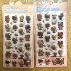 日焼けキティ　ぷくぷくシール　ぷっくり立体シール