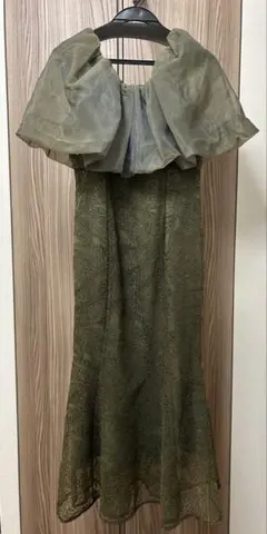 Leja オリーブグリーン フリル付きドレス S