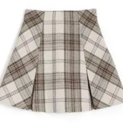 インパン裏地付きチェック柄プリーツスカート[tu963] グレイル　GRL