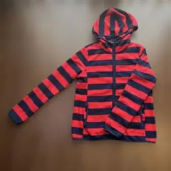 UNIQLO フリースジャケット L 赤と紺のストライプ