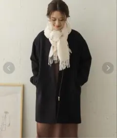 DOORS ノーカラーウールミドルコート　アーバンリサーチドアーズ