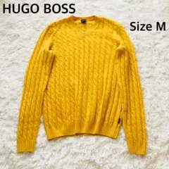 【美品】HUGO BOSS ヒューゴボス ウール ニット セーター イエロー