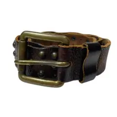 良品 DIESEL 3068 ベルト スタッズ レザー ブラウン ディーゼル
