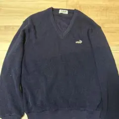 Crocodile ネイビー Vネックニット Mサイズのサムネイル