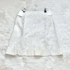 エフデ レーススカート フレアシルエット 日本製 花柄 キュプラ混 上品綺麗め