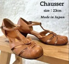 美品】chausser ショセ レザーサンダル ブラック 24.5 L 本革 - メルカリ