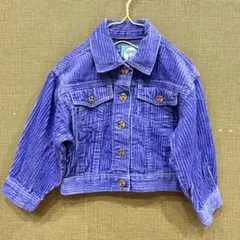 90s 紫色？青？コーデュロイ クロップドジャケット 4T 110cm