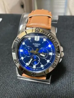 CASIO クロノグラフ 腕時計 美品　青色 サファィアブルーのサムネイル