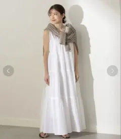 ヌキテパ ne Quittez pas ドビーギャザー ノースリーブ ドレスのサムネイル