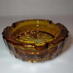 70s　ずっしり！　バイキング　VIKING　アンバーガラス　灰皿　ビンテージ VIKING” Vintage Ashtray バイキング社 ビンテージ アシュトレイ