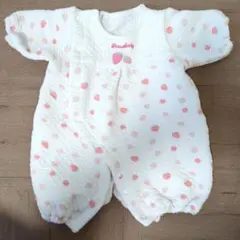 【まとめ買い割100円引き】いちご柄ロンパース 50～60cm バースデイ