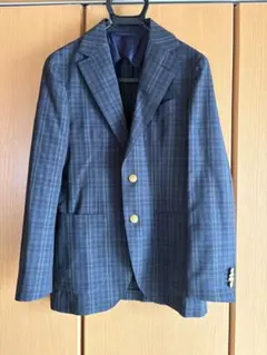 美品✨️モアレス　紺ブレ　金ボタン　リネン混　サマージャケット　S おしゃれ