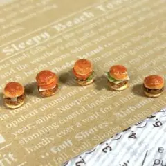 ミニチュアハンバーガー 5個セット フェイクフード ハンドメイド