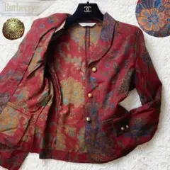 3美品 BURBERRY ショールカラー ジャケット ペイズリー 金ボタン Lのサムネイル