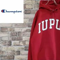 チャンピオン　スウェット　パーカー　プルオーバー　フロントプリント　裏起毛　M