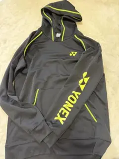 YONEX フード付きウォームアップウェア 黒/黄緑