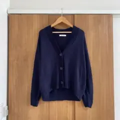 green parks ネイビー Vネック ニットカーディガン セーター